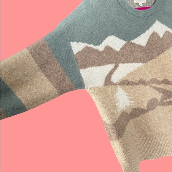 Lou & Grey Mountain Landscape Sweater - Gray and Tan - Picture 2 of 4